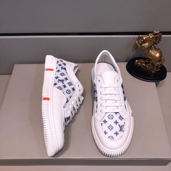 

2020w высокого класса прозрачный алфавит кожаный шить мужские случайные низкой кроссовки, большая мода на шнурках кроссовок, размер: 38-45, Black