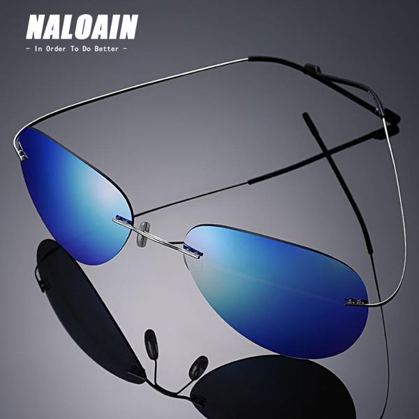 

naloain sunglasses men polarized mirrored lens uv400 titanium lightweight driving sun glasses for driver fishing high quality, White;black