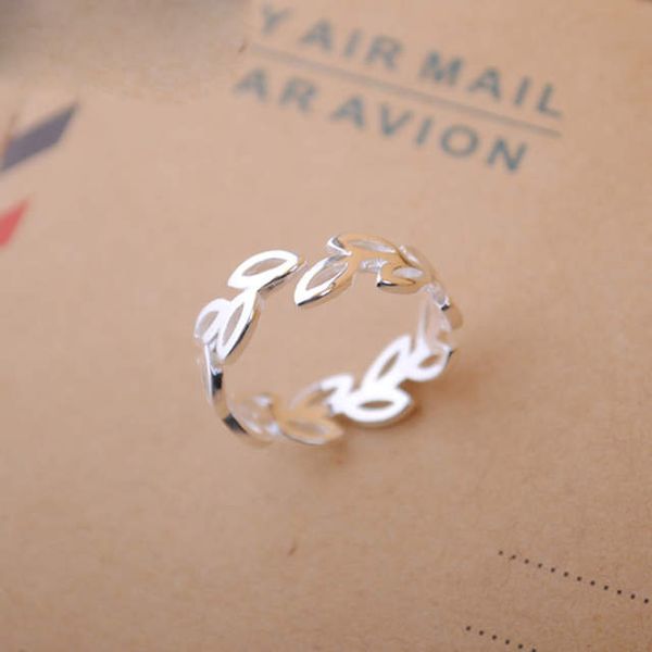 

vintage 925 silver leaf кольца для женщин подарок для женщин регулируемый размер кольца перста оптовой