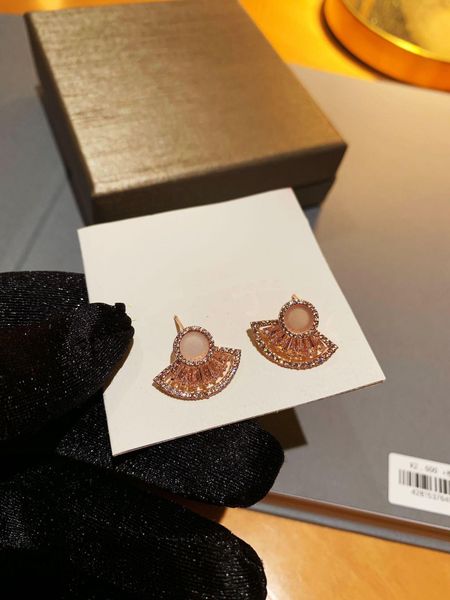 

customized skirt s925 silver earring women mother of pearl small earrings stud ins rose gold diamond jewelry, Golden