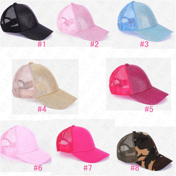 

kids baseball cap designer glitter mesh snapbacks trucker hat caps children boys girls sun visor 8 color sale d7706, Yellow