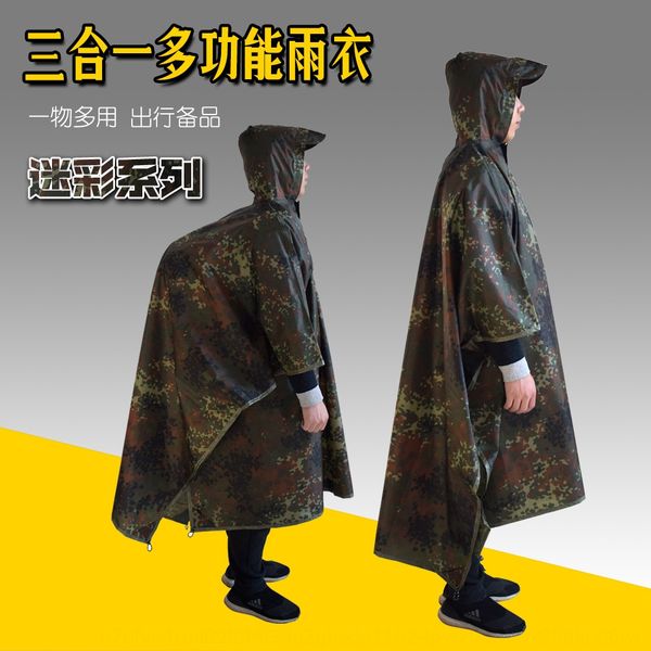 

three-in-one multi-functional raincoat outdoor poncho camouflage rainproof sky curtain mat cloak cloak beach mat mat