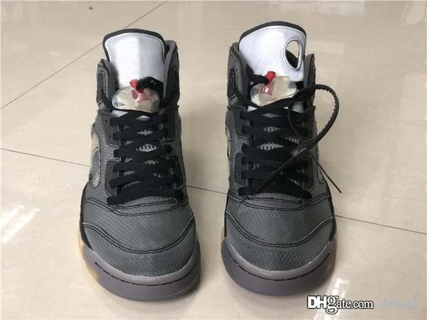 

high jumpman off air white 5 men basketball shoes black muslin textile mesh upper 3m reflective retro sports sneakers ct8480-001 with box