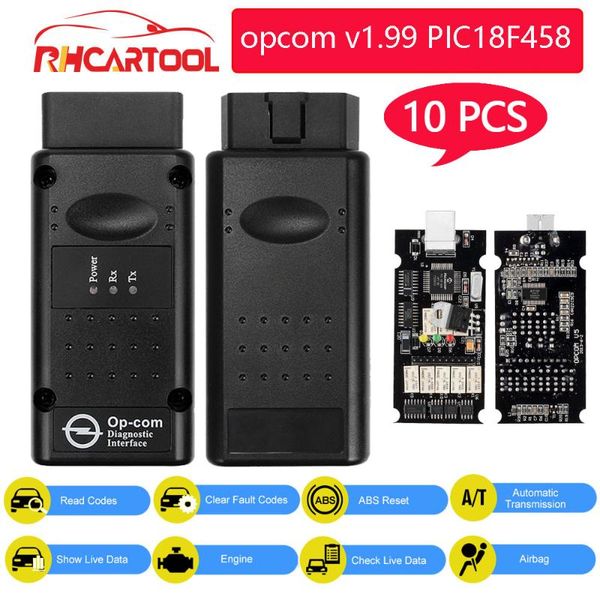 

5/10 pcs opcom v1.77/ v1.99 with pic18f458 ftdi op-com obd2 auto diagnostic tool for opcom can bus v1.7 can be flash update