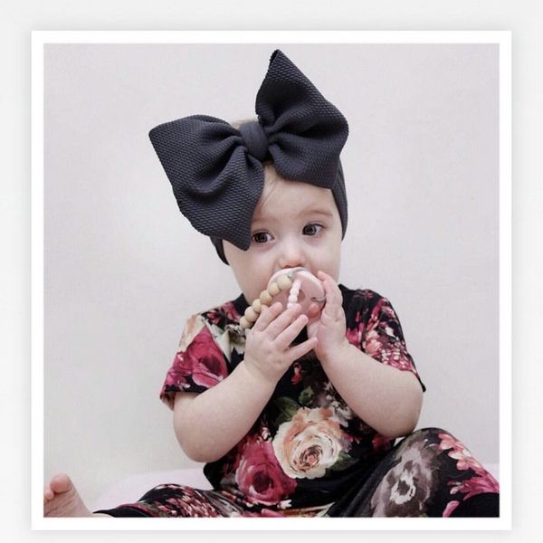 

2016 12 colors available baby headband bowknot cute kid girl toddler baby hair accessories solid baby girl headbands elastic wrap queen66 gz, Silver