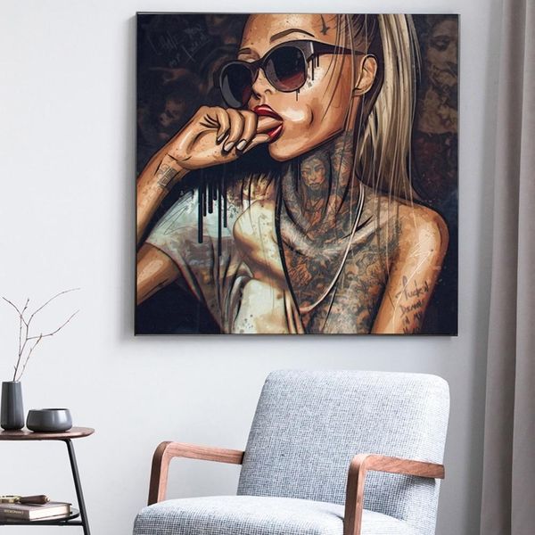 

wall picture prints on new graffiti street wall art abstract modern african women portrait home decor canvas painting for living room