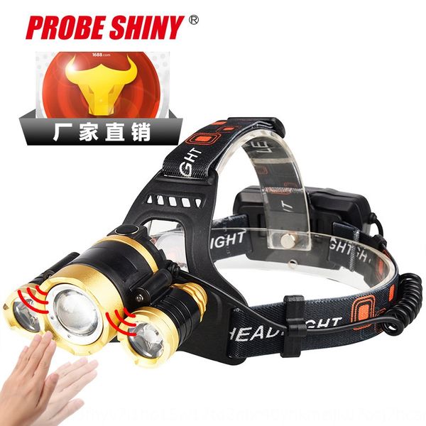 

53rcg вращающийся фокусировки вращающаяся головка фокуса лампы индикатор зарядки сильный свет headlamp водонепроницаемый промысел лампы 3t6