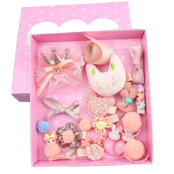 

hair accessories 18pcs/set children's fashion clip girls elastic, Slivery;white