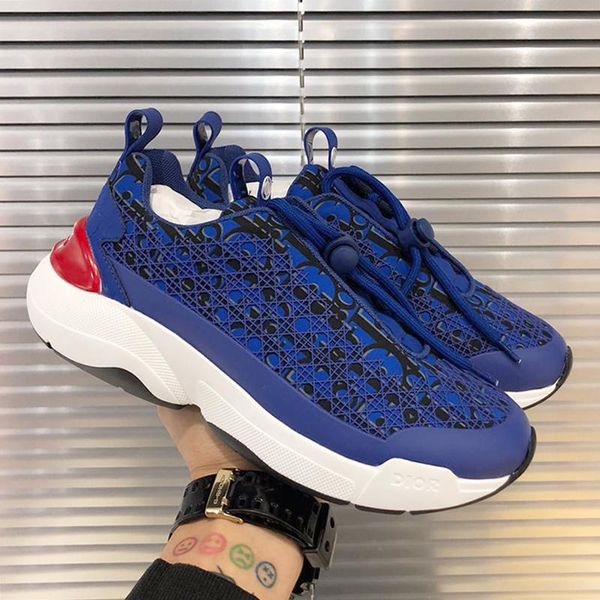 

fashion classic men 's shoes sale lightweight plus size vintage luxury lace -up men shoes blue oblique b24 sneaker with cannage motif