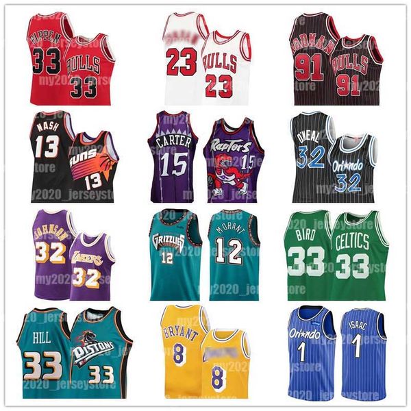 

23 michael jerseys allen 3 iverson ja 12 morant jonathan 1 isaac shaquille 32 oneal tracy vince 15 carter mcgrady steve 13 nash, Black;red