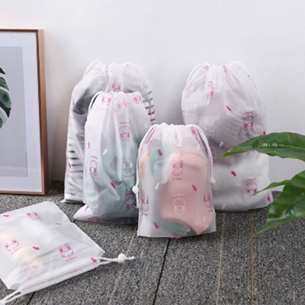 

transparent rabbit cosmetic bag travel makeup case women zipper make up organizer storage pouch toiletry wash kit beauty bath bo