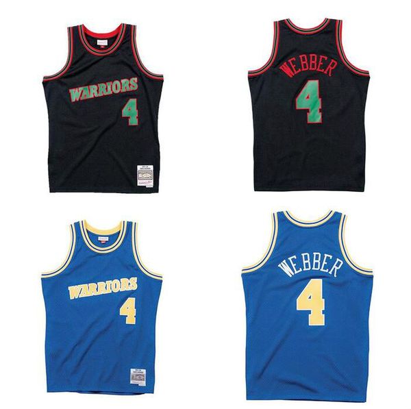 

men basketball golden state warriors 4 chris webber mitchell & ness 1993-94 hardwoods classics authentic jersey 01, Black;red