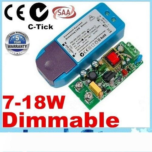 

100% australia c-tick saa certification ac 200-250v dimmable led driver 7w 9w 12w 15w 18w power factor 0.95 led transformers