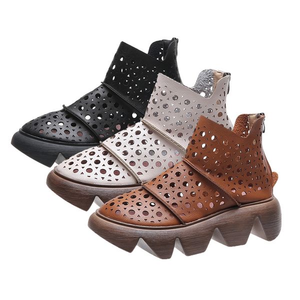 

cool shoes women 2020 summer new fashion beach sandal round head platforms casual sandals woman real zipper large size shoes men, Black
