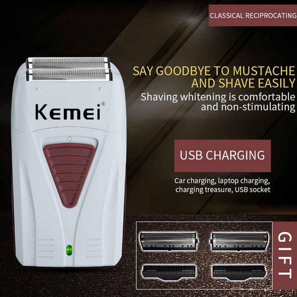 

2016 kemei 3382 us bureau of km 3382 double layer reciprocating strong power shaver shave useful product hair salon gradient push white jltg