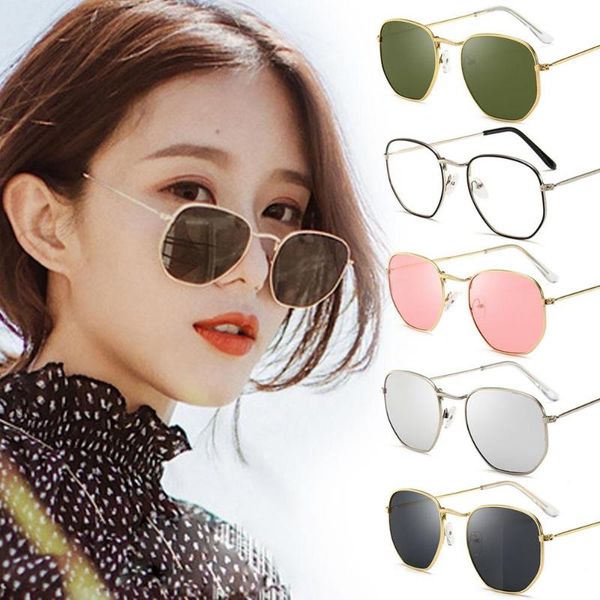 

classic casual large frame round sunglasses women brand designer alloy mirror sun glasses vintage simple streamlined sunglasses, White;black