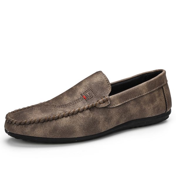 

плюс размер замши кожаные ботинки мужские мокасины осьминога повседневная обувь floppy вождение мужская flat, Black