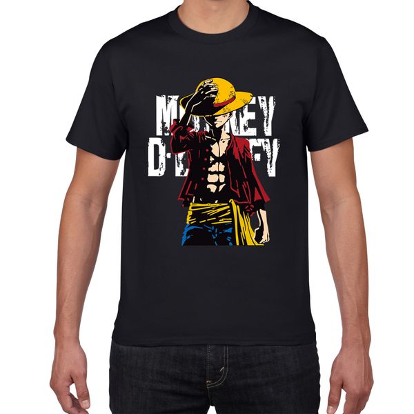 

new summer one piece t shirt men japanese anime luffy cotton tshirt men loose casual tee men clothes 2019 tee shirt homme, White;black