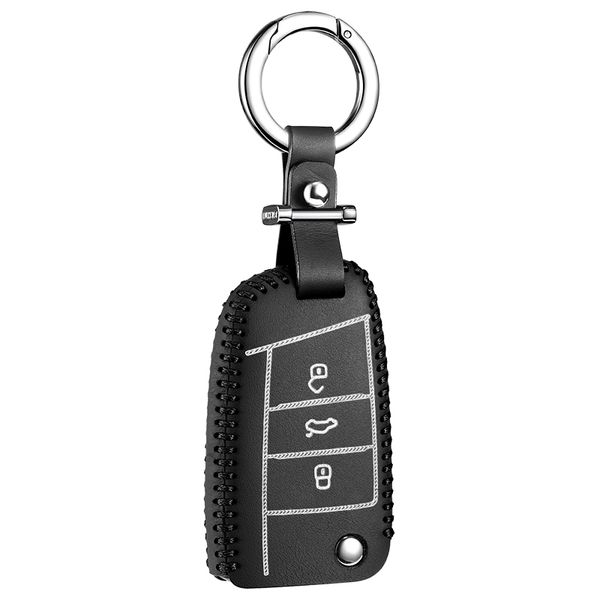 

leather key cover for volkswagen passat 3 button 2018 smart car key bag