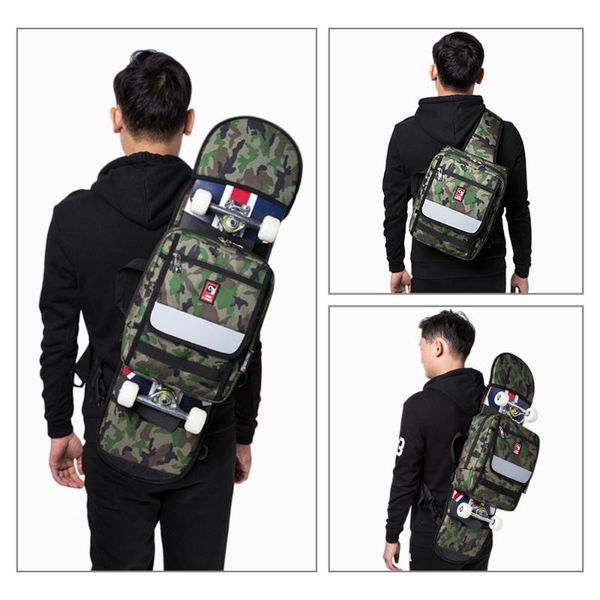 

skateboarding multi-functional skateboard longboard carry bag outdoor sport folding sling pack handbag shoulder