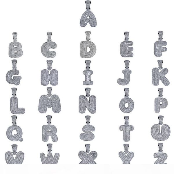 

custom name bubble letters combine pendant necklace hip hop men's trendy jewelry gold silver rope chain tennis chain