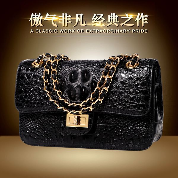 

kaisiludi leather crocodile-patterned women's business bag 2020 new casual single-shoulder oblique bag fashion small