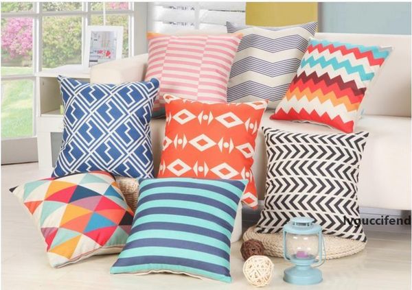 

geometric cushion cover european throw pillow case home sofa decor square office back car cushion covers 10 colors optional ldh186