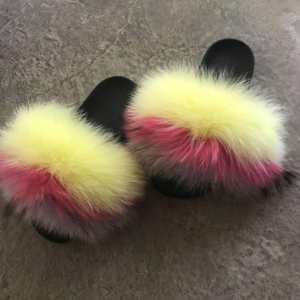 

2020 funny amazon red fur slippers indoor cute slides sandals, Black