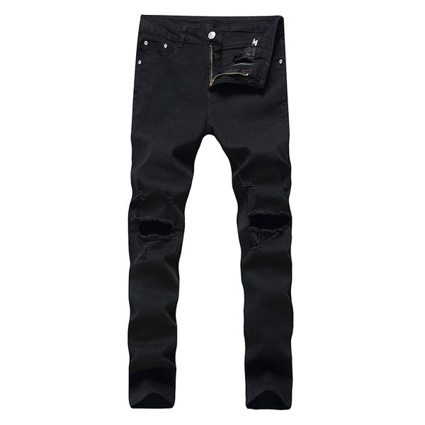 

large size 28-42 cotton jeans for men new design pants ruined skinny jeans for slim denim straight riding bike jean, Blue