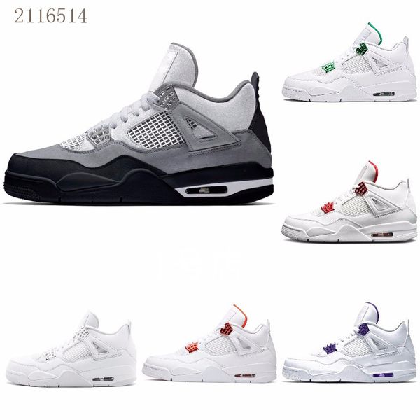 

cool grey 4 pure money metallic pack men basketball shoes 4s pine green court purple university orange red sneaker j#07-246
