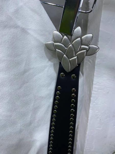 

black fashion leather belt metal buckle woman studs belts 2020 new, Black;brown