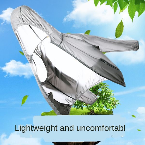 

1nwsy men's clothes sunscreen clotheswindbreaker sunscreen clothesultra-thin breathable clothes outdoor fishing quick-drying ice silk r, Gray;blue