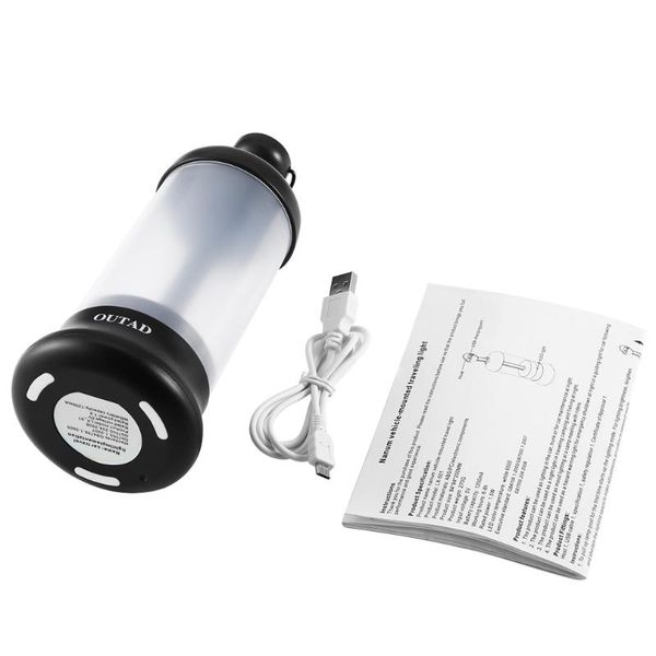 

outad portable rechargeable outdoor led lantern vehicle-mounted travel light 4 mode with magnetic base 1200mah power bank