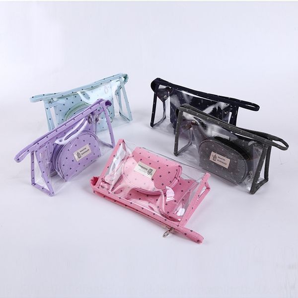 

travel wash business travel supplies cosmetic cosmetic bag waterproof korean lady portable makeup storage bag three-piece set, White