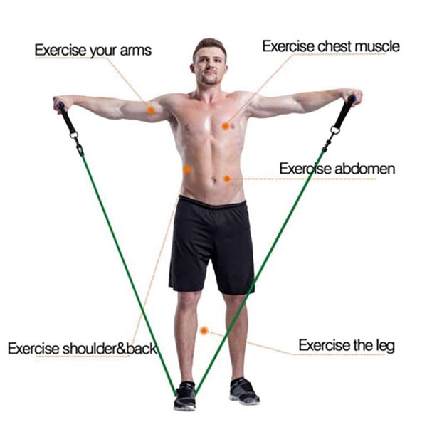 

accessories resistance band gym fitness equipment strength training latex elastic home sports 11pcs/set