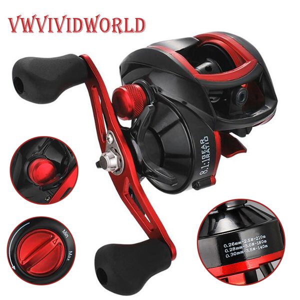 

new model 18*1bb metal baitcasting fishing reel fish 8.1:1 carbon shell lightweight max drag 8kg fishing wheel bait casting reel