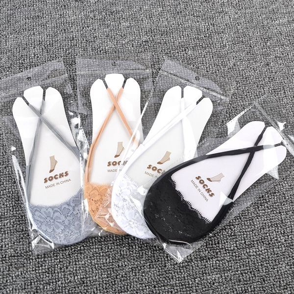 

2020 new female elastic strap elastic invisible half palm lace boat socks lace invisible socks, Pink;yellow