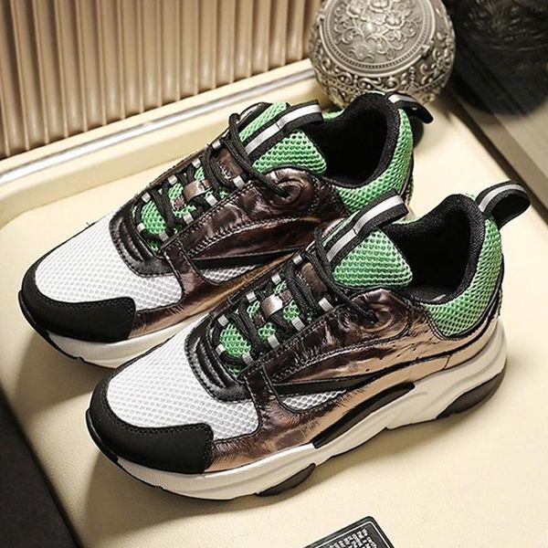 

new arrival for mens outdoor walking shoes b22 calfskin sneaker breathable lace -up plus sizetype soft footwears sports men luxury shoes, Black