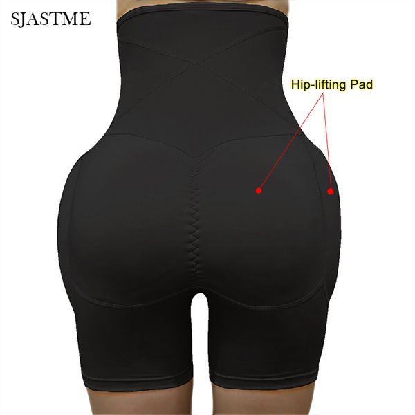 Yüksek Bel Karın Kontrol Külot Mide Kalça Pad Firma Kontrol Shapewear Vücut Şekillendirici Popo Kaldırıcılar Bodysuit Booty Butt Arttırıcı Y200710