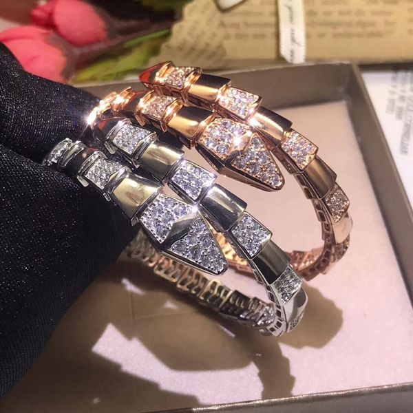 

дизайнерская упругая змея циркон czdiamond манжета браслет дизайнер медь партии ювелирные изделия 18k позолоченная для женщин, White