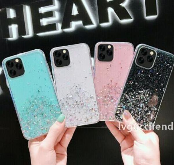 

glitter star starry soft tpu case for iphone 11 pro max xr xs max x 8 7 6 plus bling shell cover clear transparent fashion luxury skin