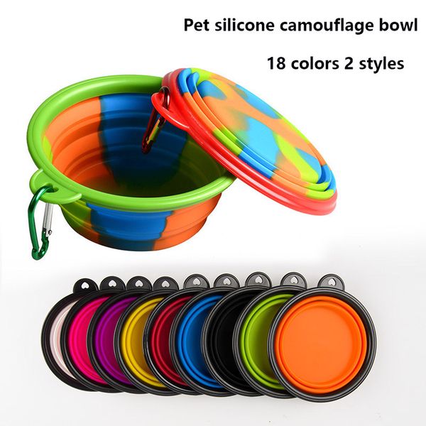 

camouflage pet dog bowl 1pc collapsible silicone travel bowl, used for portable collapsible folding dog bowl, used for pet dog watering, pet