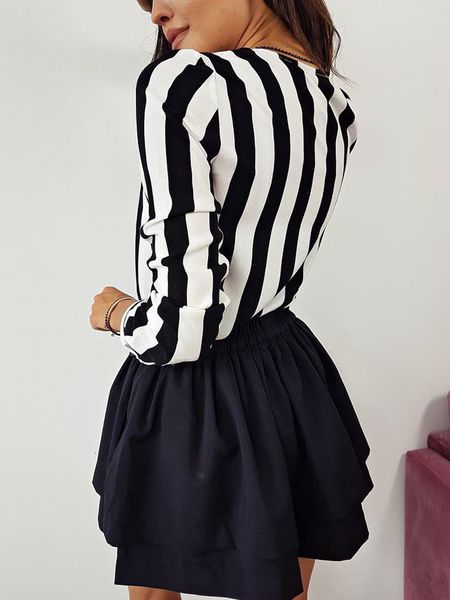 

summer fashion women v neck long sleeve stripes career shirt loose slim plus blouse korean sell, White