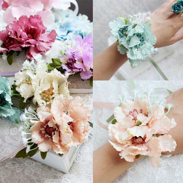 

1pc wedding boutonniere buttonholes bride wrist corsage hand flower wedding flower man suit party decoration