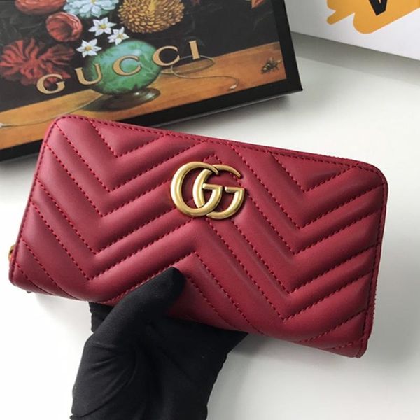 

fast delivery womens luxury wallet purses handbag designer zipper clutch bag leather long wallet money coin pocket card holder ladies purse