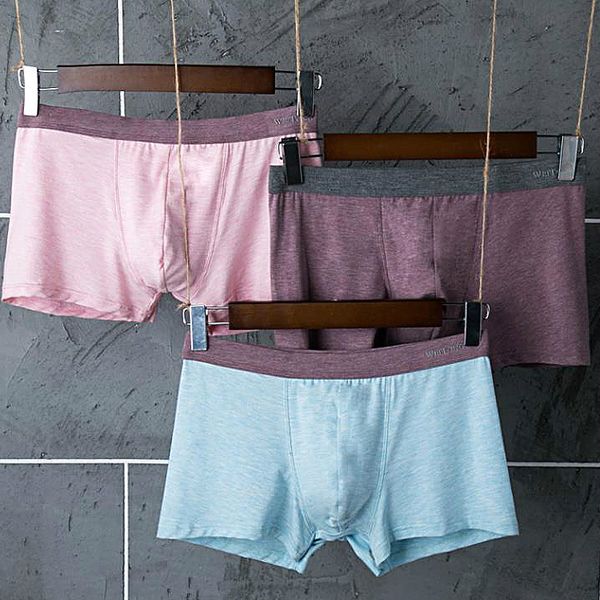 

Men's underwear boxed modal colored cotton boxer shorts solid color mid-waist underwear wide-brimmed boxer shorts 15 colors