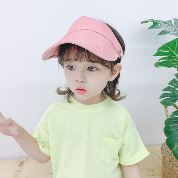 

pure color pu empty children's no-hat medium and large baseball cap children's sun hat parent-child baseball cap adjustable size, Blue;gray
