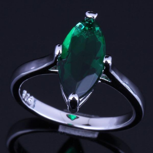 

incredible green cubic zirconia silver plated ring v0118, Golden;silver