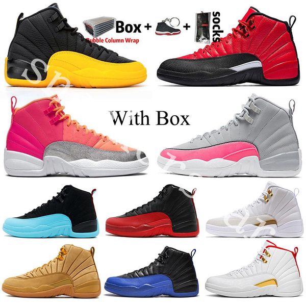 

jumpman university gold fiba ovo punch game royal gamma blue 12 12s mens basketball shoes cny taxi dmp men sport designer sneaker 7-13, White;red