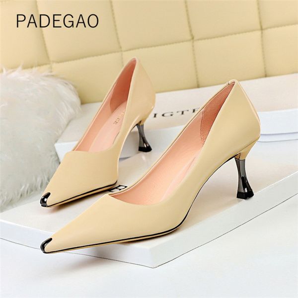 

women shoes 2020 casual high heel fashion party korean kitten heels, Black